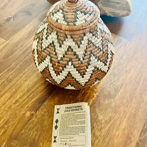 Traditional South African handmade Zulu basket